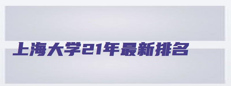 上海大学21年最新排名