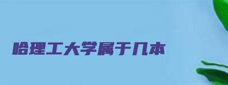 哈理工大学属于几本