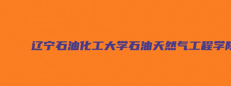 辽宁石油化工大学石油天然气工程学院宿舍