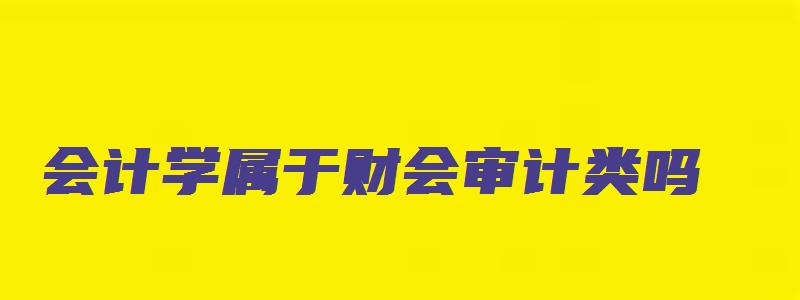 会计学属于财会审计类吗