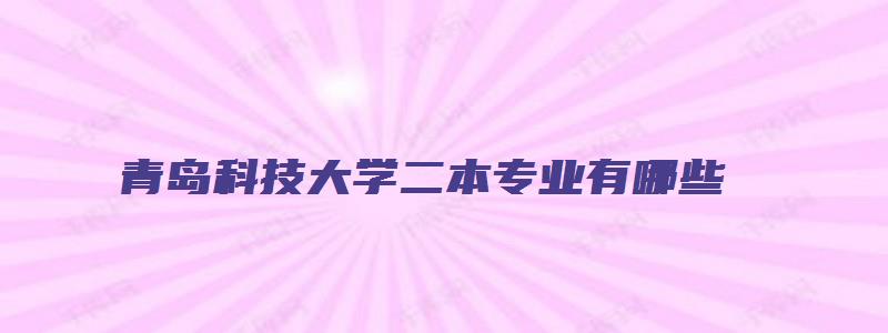 青岛科技大学二本专业有哪些