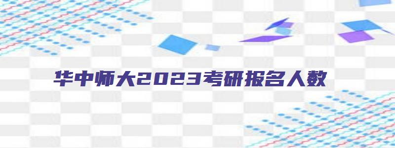 华中师大2023考研报名人数