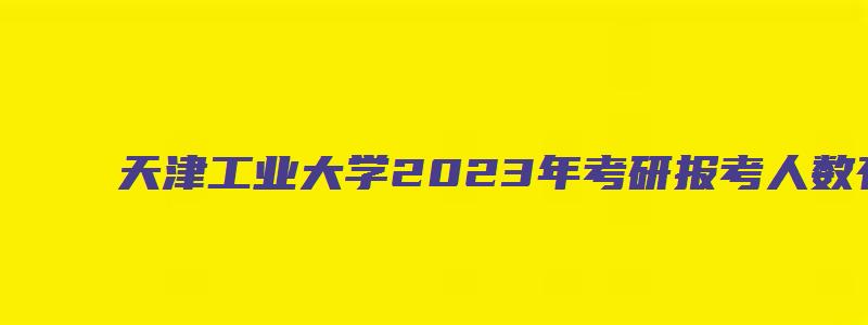 天津工业大学2023年考研报考人数有多少