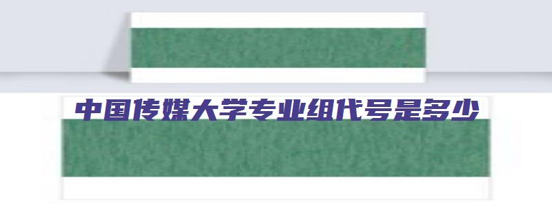 中国传媒大学专业组代号是多少