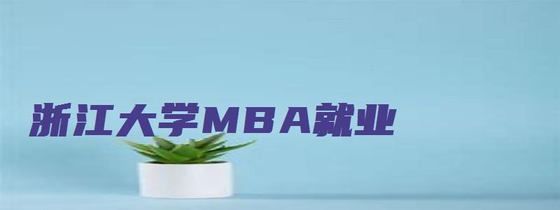 浙江大学MBA就业