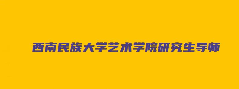 西南民族大学艺术学院研究生导师