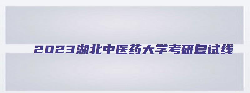 2023湖北中医药大学考研复试线