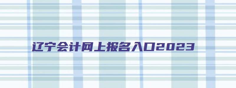 辽宁会计网上报名入口2023