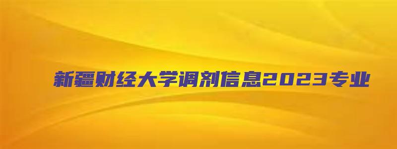 新疆财经大学调剂信息2023专业