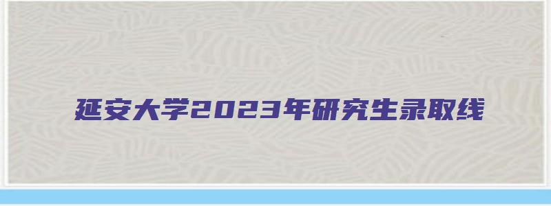 延安大学2023年研究生录取线