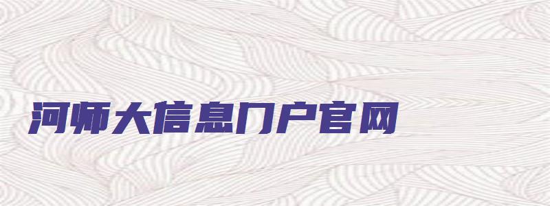 河师大信息门户官网