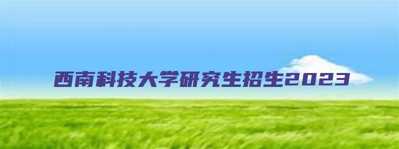 西南科技大学研究生招生2023