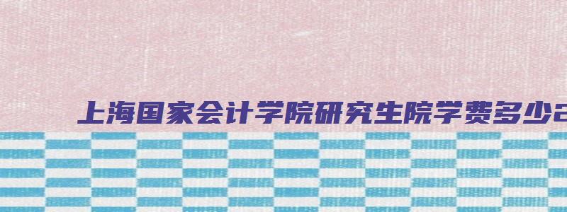 上海国家会计学院研究生院学费多少2023年