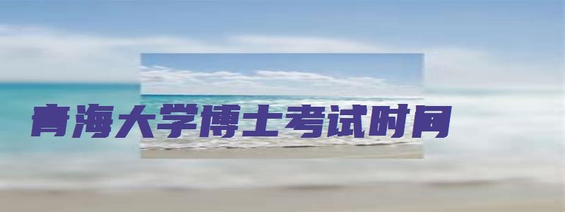 青海大学博士考试时间