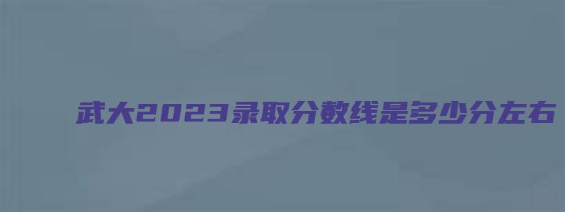 武大2023录取分数线是多少分左右