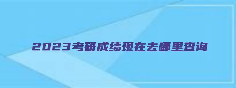 2023考研成绩现在去哪里查询