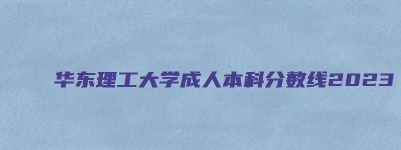 华东理工大学成人本科分数线2023