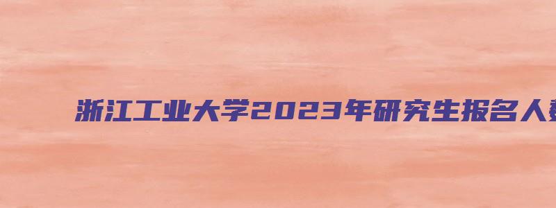 浙江工业大学2023年研究生报名人数