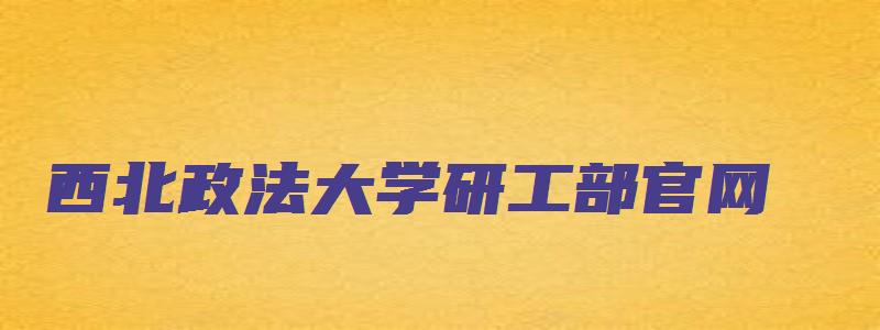 西北政法大学研工部官网